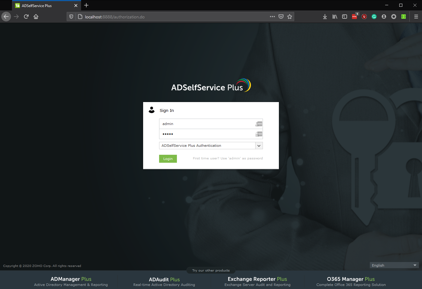 Both subdomains contained customized versions of the same default login screen